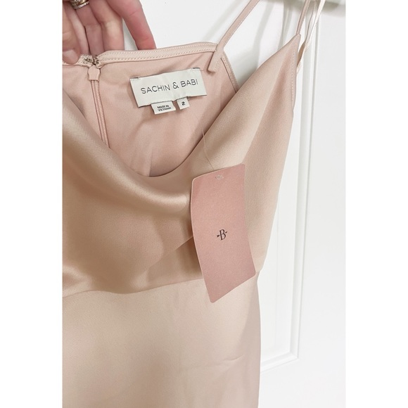 NWT BHLDN Cali Satin Cowl-Neck Midi Slip Dress - Picture 4 of 9